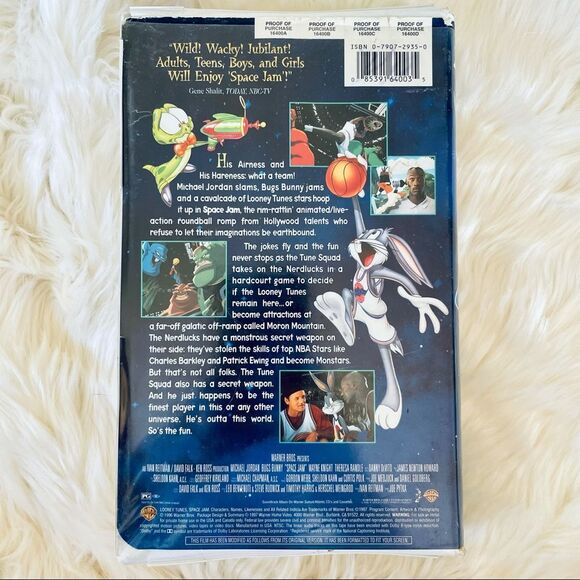 Space Jam VHS (1997 Clamshell) Michael Jordan Bugs Bunny Looney Toons Kids Movie - Picture 2 of 6